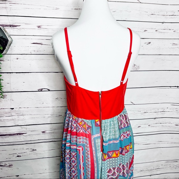 Do & Be Multicolor High Low Bohemian Summer Vacation Dress Size Large - Picture 3 of 7